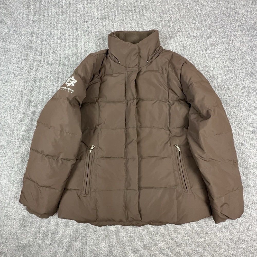 Free Country Jacket Mens Large Brown Power Down Series Quilted Puffer Coat